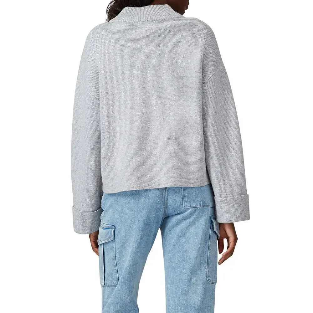 Victor Alfaro Mock Neck Sweater Oversized Gray XL